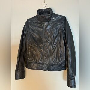 NWT Ted Baker of London leather jacket. Size 3 (US 8). Black.